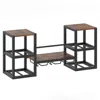Hivvago Heavy-duty Wall Mounted Wine Rack With Glass Holder Metal Frame 8-bottle Holder In Brown