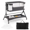 Hivvago Height Adjustable Bedside Sleeper With Storage Bag And Soft Mattress For Baby-gray