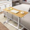 Hivvago Height Adjustable Computer Desk Sit To Stand Rolling Notebook Table -natural