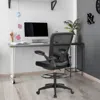 Hivvago Height Adjustable Drafting Chair With Flip Up Arms-black