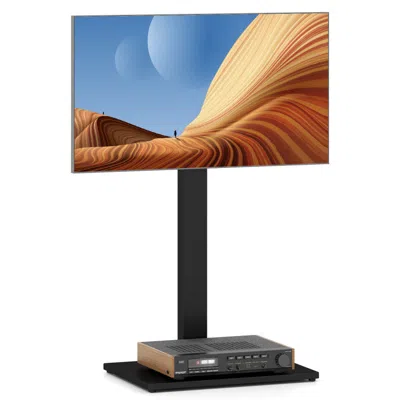 Hivvago Height Adjustable Floor Tv Stand With Av Shelf For 32-70 Inch Tvs