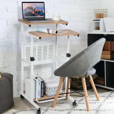 Hivvago Height Adjustable Mobile Computer Stand-up Desk With 2 Modes