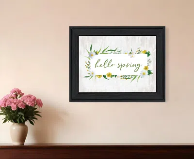 Hivvago Hello Spring Black Framed Print Wall Art