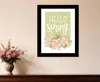 Hivvago Hello Spring Floral Black Framed Print Wall Art In Green
