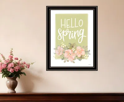 Hivvago Hello Spring Floral Black Framed Print Wall Art