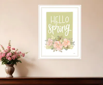 Hivvago Hello Spring Floral White Framed Print Wall Art