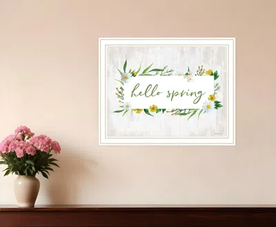 Hivvago Hello Spring White Framed Print Wall Art In Multi