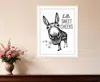 Hivvago Hello Sweet Cheeks Donkey White Framed Print Bathroom Wall Art In Black