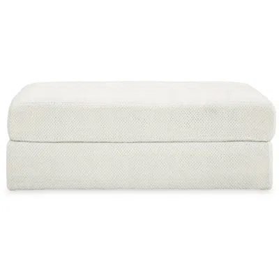 Hivvago Henly 49 Inch Accent Ottoman, Oversized, Non Skid Legs, White Polyester