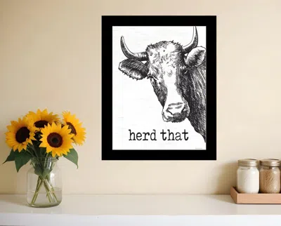 Hivvago Herd That Black Framed Print Bathroom Wall Art In White