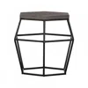 Hivvago Modern Gray Concrete And Black Metal Hexagonal End Table