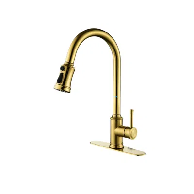 Hivvago High Arc Pull Out Kitchen Faucet Stainless Steel In Yellow