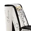 Hivvago High Heel Script Shoe Jewelry Box With 3 Hooks, Beige And Black In Black