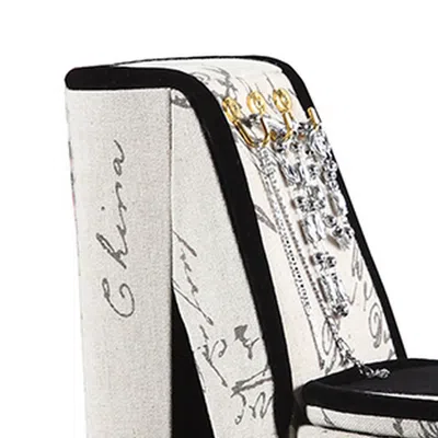 Hivvago High Heel Script Shoe Jewelry Box With 3 Hooks, Beige And Black