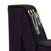 Hivvago High Heel Shoe Jewelry Box With 3 Hooks And Storage, Purple In Metallic