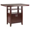 Hivvago High Table With Cabinet Walnut