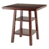 Hivvago High Table With Shelves Walnut