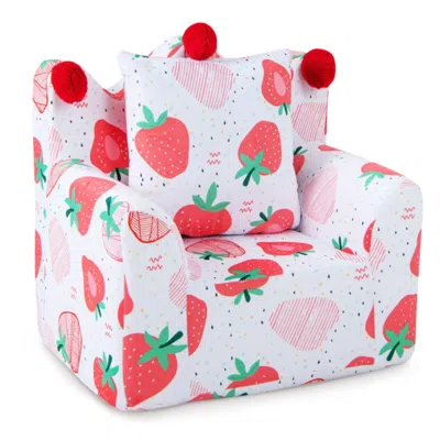 Hivvago High-density Padding Kids Sofa With Armrest And Extra Pilow-pink
