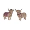 Hivvago Highland Cow Winter Figurine (set Of 2) In Multi
