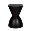 Hivvago Hillary 17 Inch Side Table, Indoor Outdoor, Hourglass Shape, Black Finish