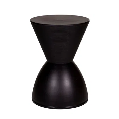 Hivvago Hillary 17 Inch Side Table, Indoor Outdoor, Hourglass Shape, Black Finish