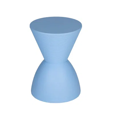 Hivvago Hillary 17 Inch Side Table, Indoor Outdoor, Hourglass Shape, Blue Finish