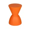 Hivvago Hillary 17 Inch Side Table, Indoor Outdoor, Hourglass Shape, Orange Finish