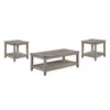 Hivvago Hilton 3 Piece Coffee And End Table Set, Wood, Storage Shelf, Beige Finish