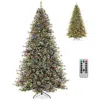 Hivvago Hinged Artificial Holiday Tree With Lights And 360° Power Connector For Easy Setup In Multi