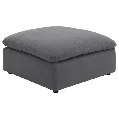 Hivvago Hobo Square Ottoman, Charcoal Gray Fabric, Foam Cushions, 40 Inch
