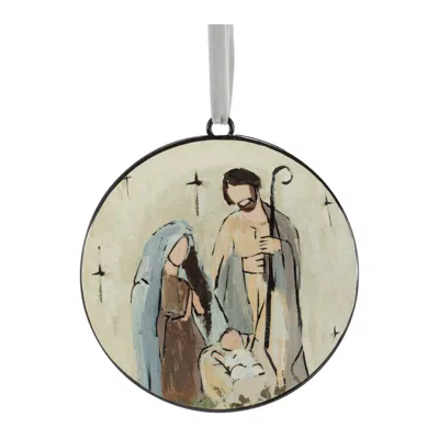 Hivvago Holy Family Disc Ornament (set Of 12) In Gray