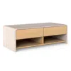 Hivvago Home Coffee Table With 2 Drawers And 2 Storage Shelf-white & Natural