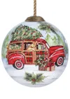 Hivvago Home For Christmas Hand Painted Mouth Blown Glass Ornament In Red