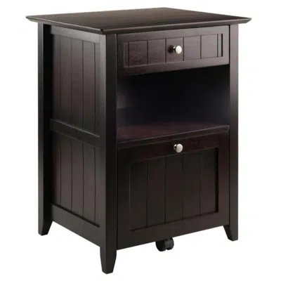 Hivvago Home Office File Cabinet Coffee In Brown