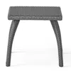 Hivvago Honi Side End Table, Square 19 Inch, Gray Outdoor Rattan, Iron, Curved Legs In Gray