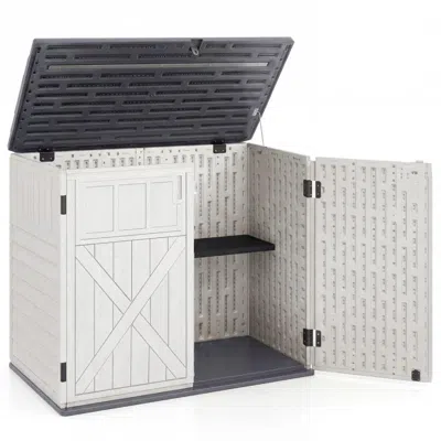 Hivvago Horizontal Resin Storage Shed With Adjustable Shelf
