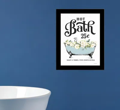 Hivvago Hot Bath Black Framed Print Bathroom Wall Art In Blue