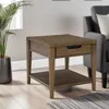Hivvago Howie Side End Table, Drawer And Shelf, Rectangular 26 Inch Brown Wood In Brown