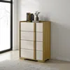 Hivvago Hyle Tall Dresser Chest, 4 Drawers, Modern Natural Brown And White