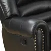 Hivvago Immense Relief Bonded Leather & Plywood Recliner/glider, Black In Black