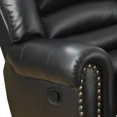 Hivvago Immense Relief Bonded Leather & Plywood Recliner/glider, Black