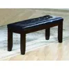 Hivvago Impressive Leather Tufted Upholstered Bench In Brown And Black In Black