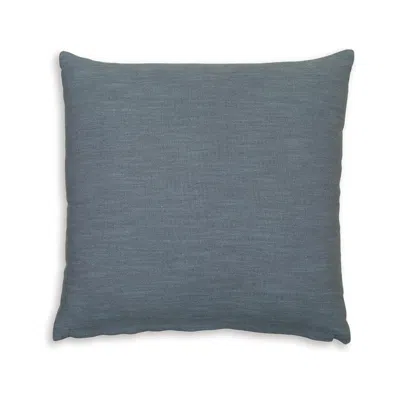 Hivvago Ina 22 Inch Accent Throw Pillow Set Of 4, Square, Classic Blue Cotton Linen