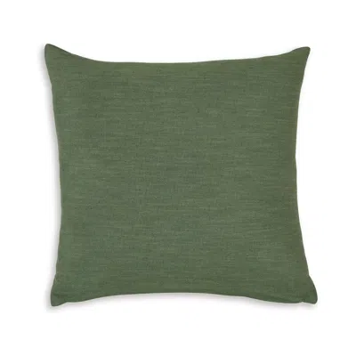 Hivvago Ina 22 Inch Accent Throw Pillow Set Of 4, Square, Green Cotton Linen