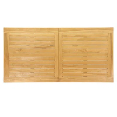 Hivvago Indoor Outdoor Teak Wood Slatted Tabletop Panel Board Split In 2 Square In Brown