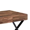 Hivvago Industrial 3 Drawer Writing Desk With X Legs, Brown And Black In Brown