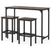 Hivvago Industrial 3-piece 47.5" Counter-height Dining Table And 2 Bar Stools