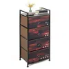 Hivvago Industrial 4 Fabric Drawers Storage Dresser With Fabric Drawers And Steel Frame