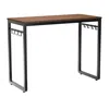 Hivvago Industrial Black Metal Frame Computer Desk With Wood Top In Multi