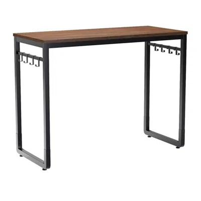 Hivvago Industrial Black Metal Frame Computer Desk With Wood Top In Multi
